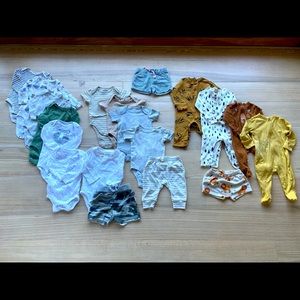 Woodland themed baby boy clothing bundle 0-6 months